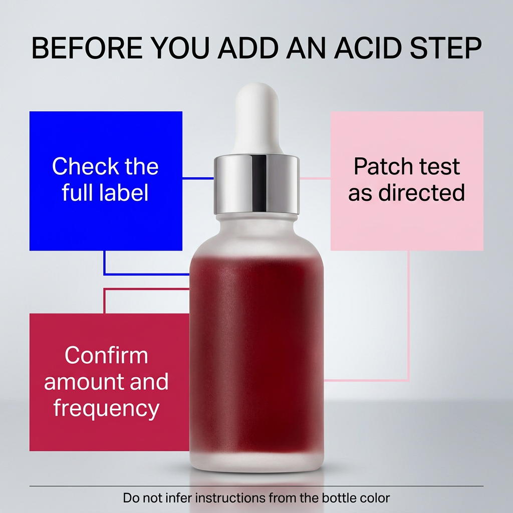 Before adding an acid step label and instruction reminders