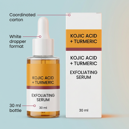 White dropper 30 ml bottle and coordinated carton details