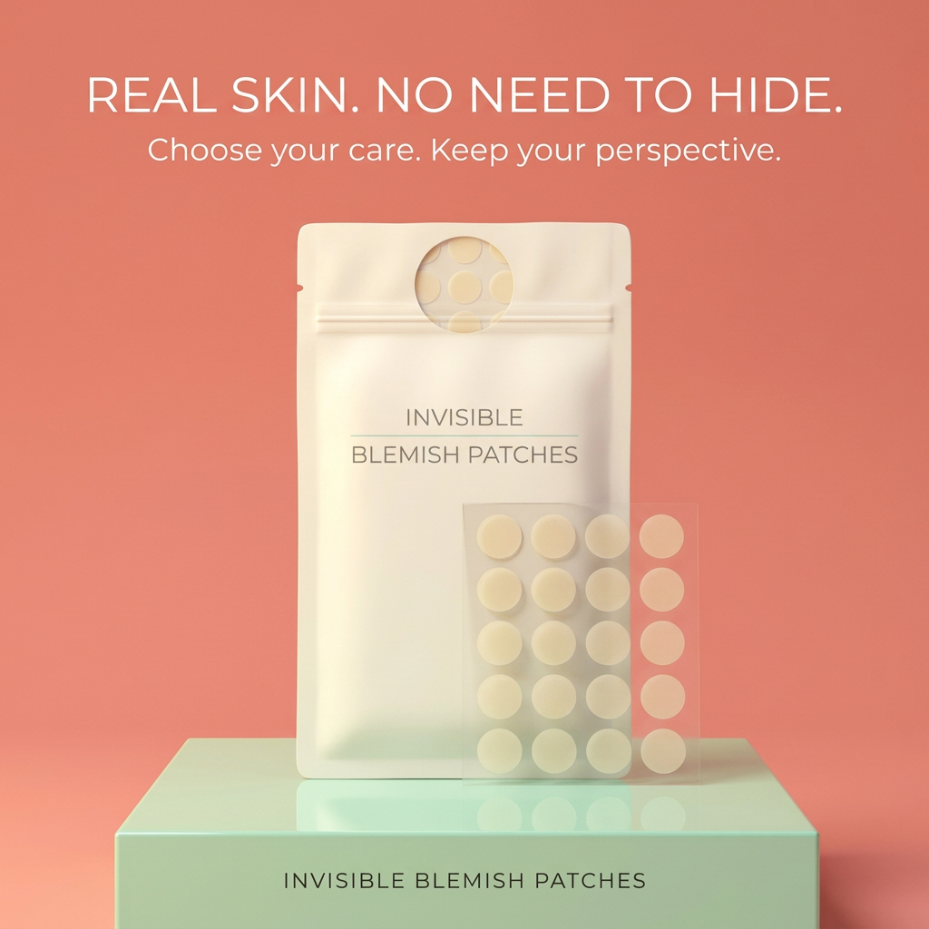 Real skin no need to hide blemish patch closing graphic