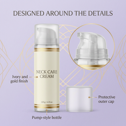 Neck care cream pump and outer cap detail