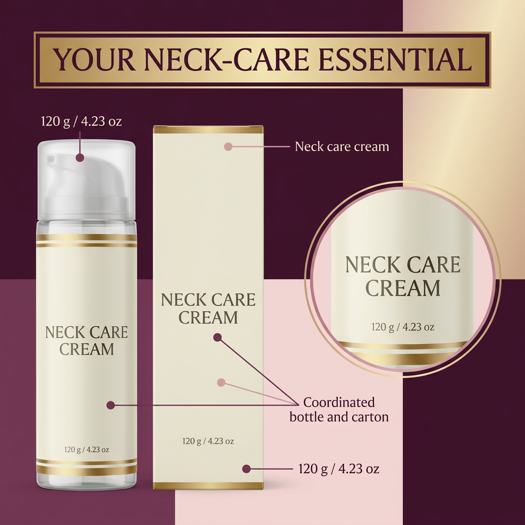 Neck care cream net contents and packaging details