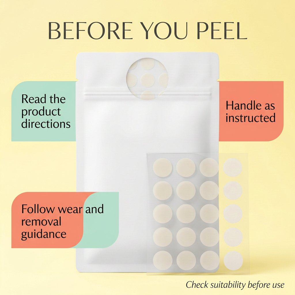Before you peel patch handling and wear guidance reminders