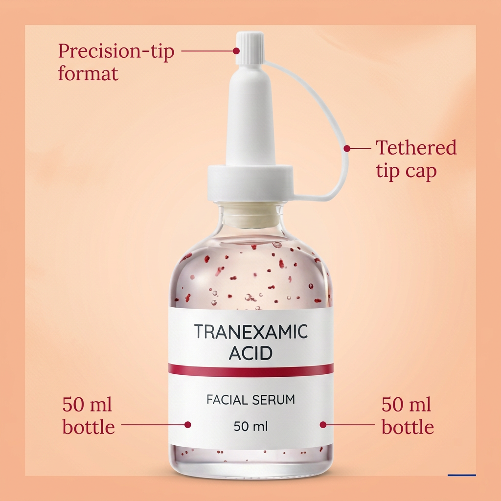 50 ml bottle nozzle and tethered cap packaging details