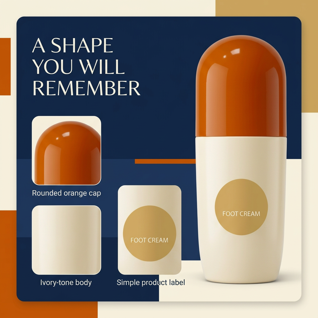 Foot cream dome cap and exterior details