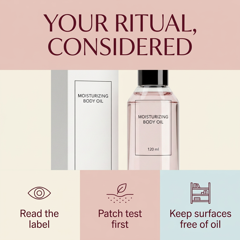 Body oil routine and care reminders