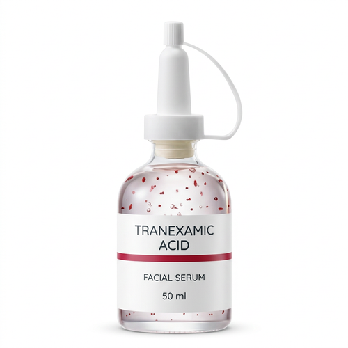 50 ml tranexamic acid facial serum on a pure white background