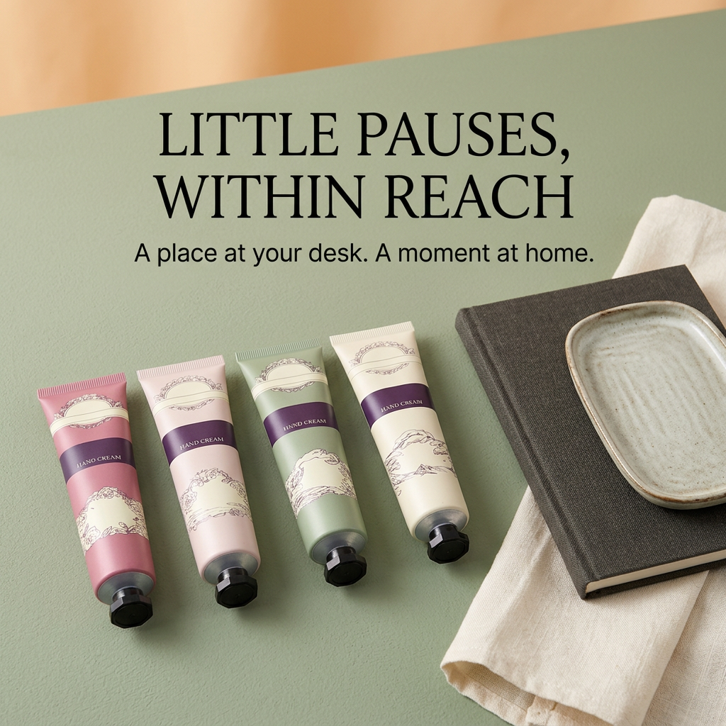 Hand cream tube cap and ornamental packaging details