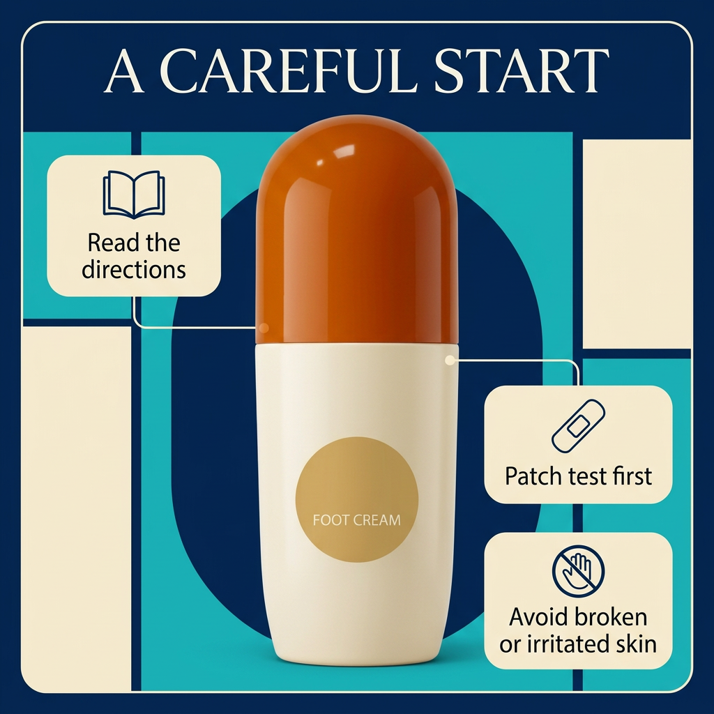 Foot cream careful-use reminders