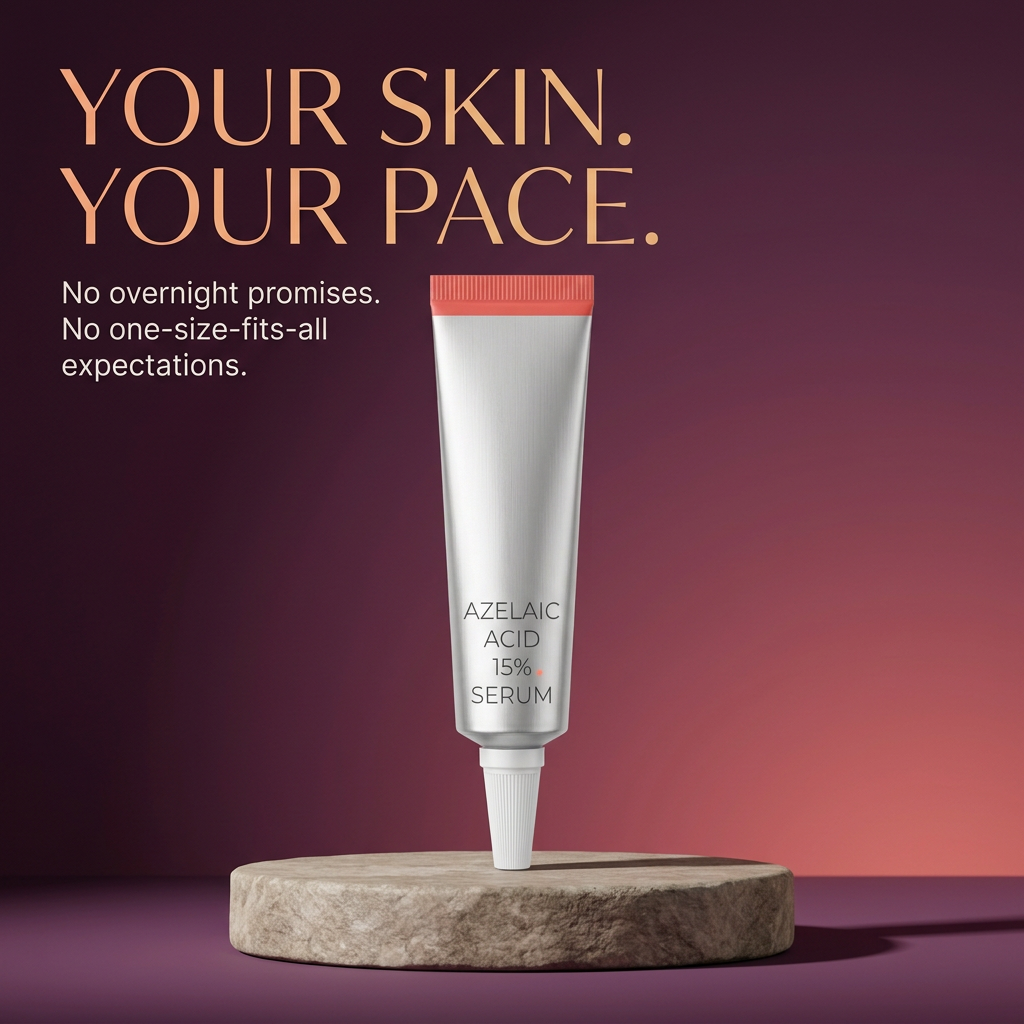 Your skin your pace serum detail graphic in plum lavender and coral